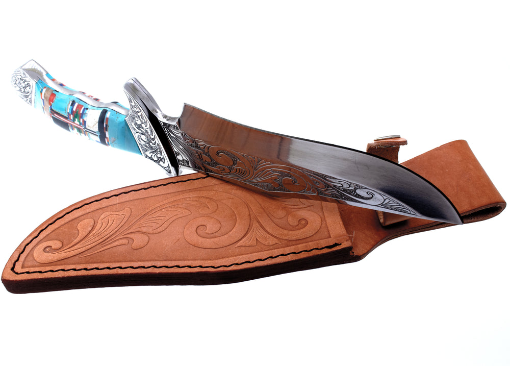 
                  
                    Exquisite Handcrafted Decorative Knife With Inlaid Stone Handle
                  
                