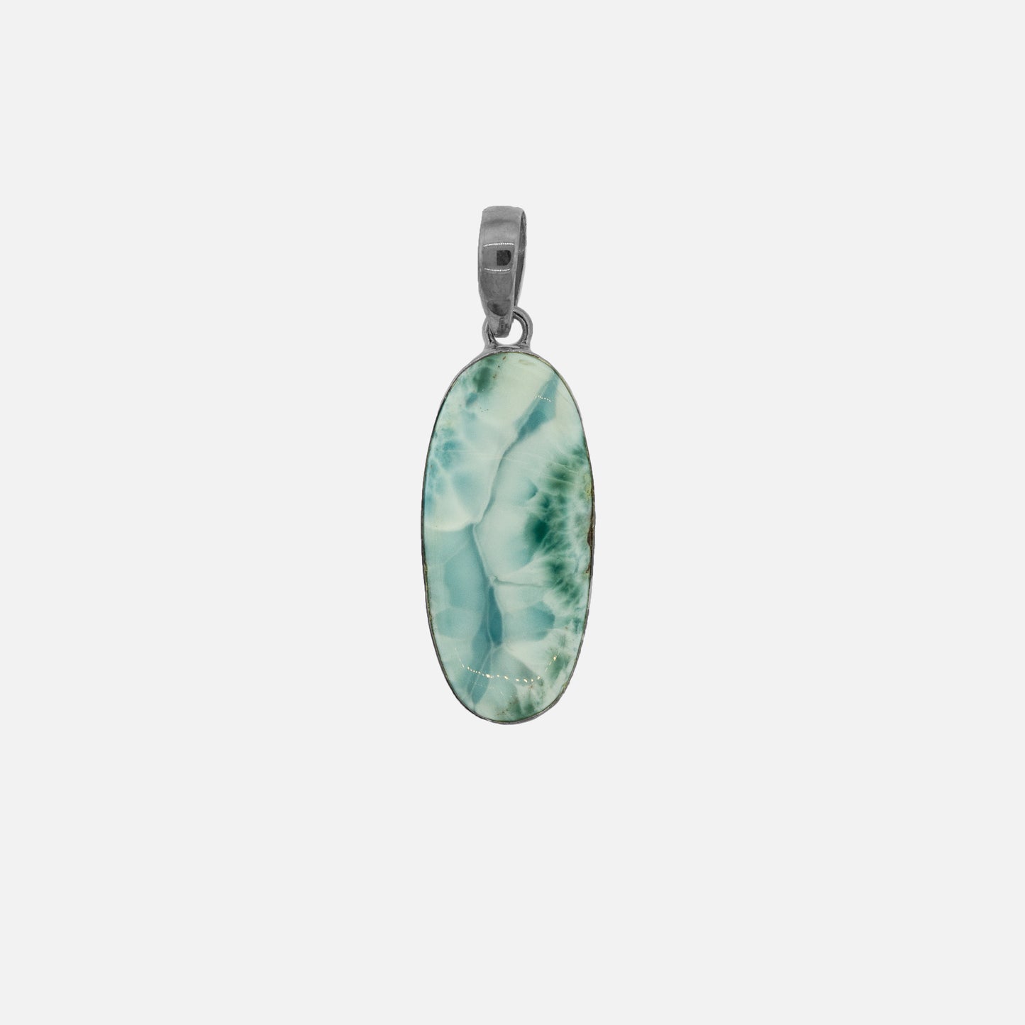 
                  
                    A Beautiful Long Oval Larimar Pendant from Super Silver.
                  
                