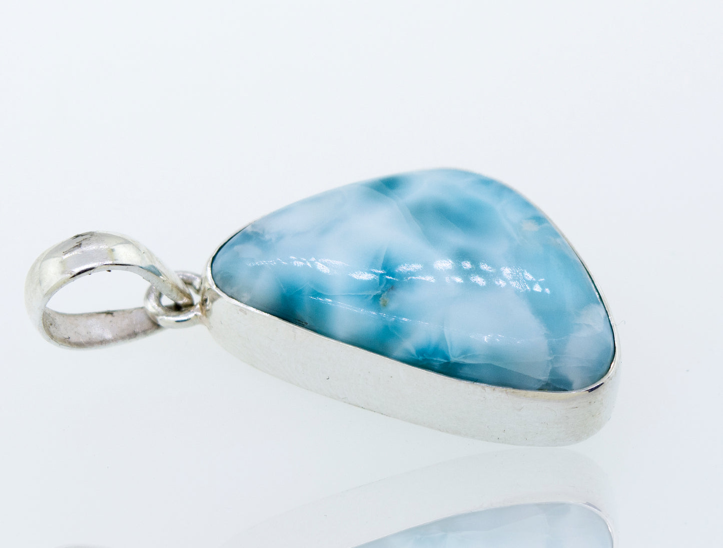 An impressively crafted Medium Larimar Pendant from Super Silver, with a captivating blue stone.