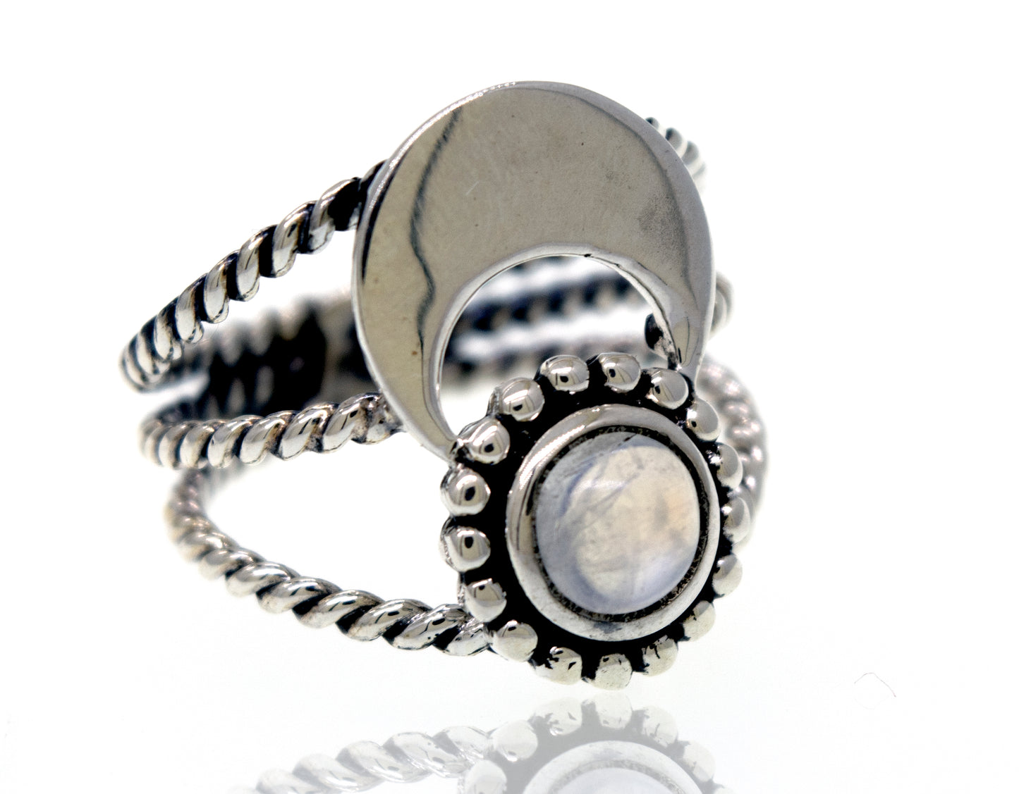 Shop our Super Silver online store for a stunning Online Only Exclusive Round Moonstone Ring.