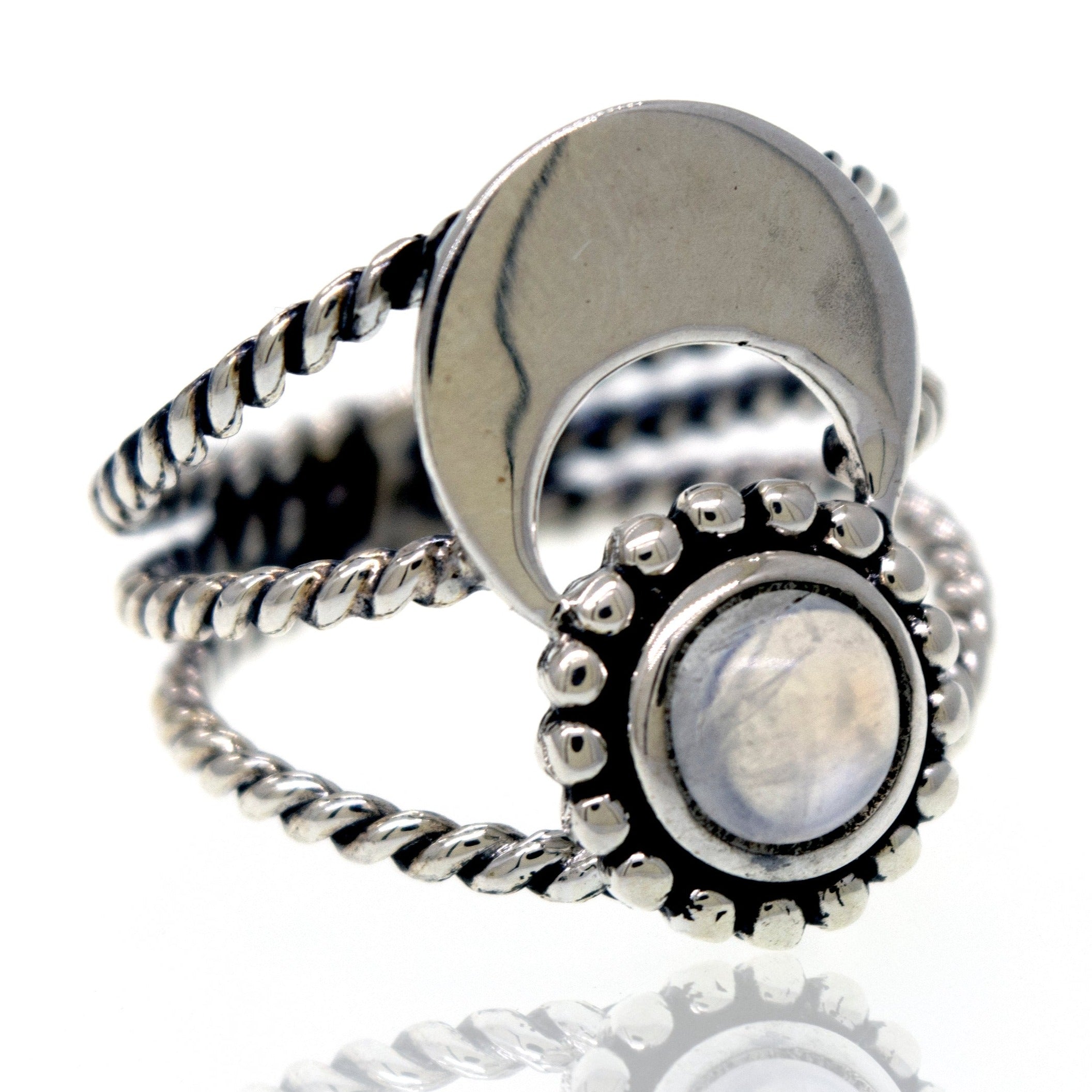 Shop our Super Silver online store for a stunning Online Only Exclusive Round Moonstone Ring.