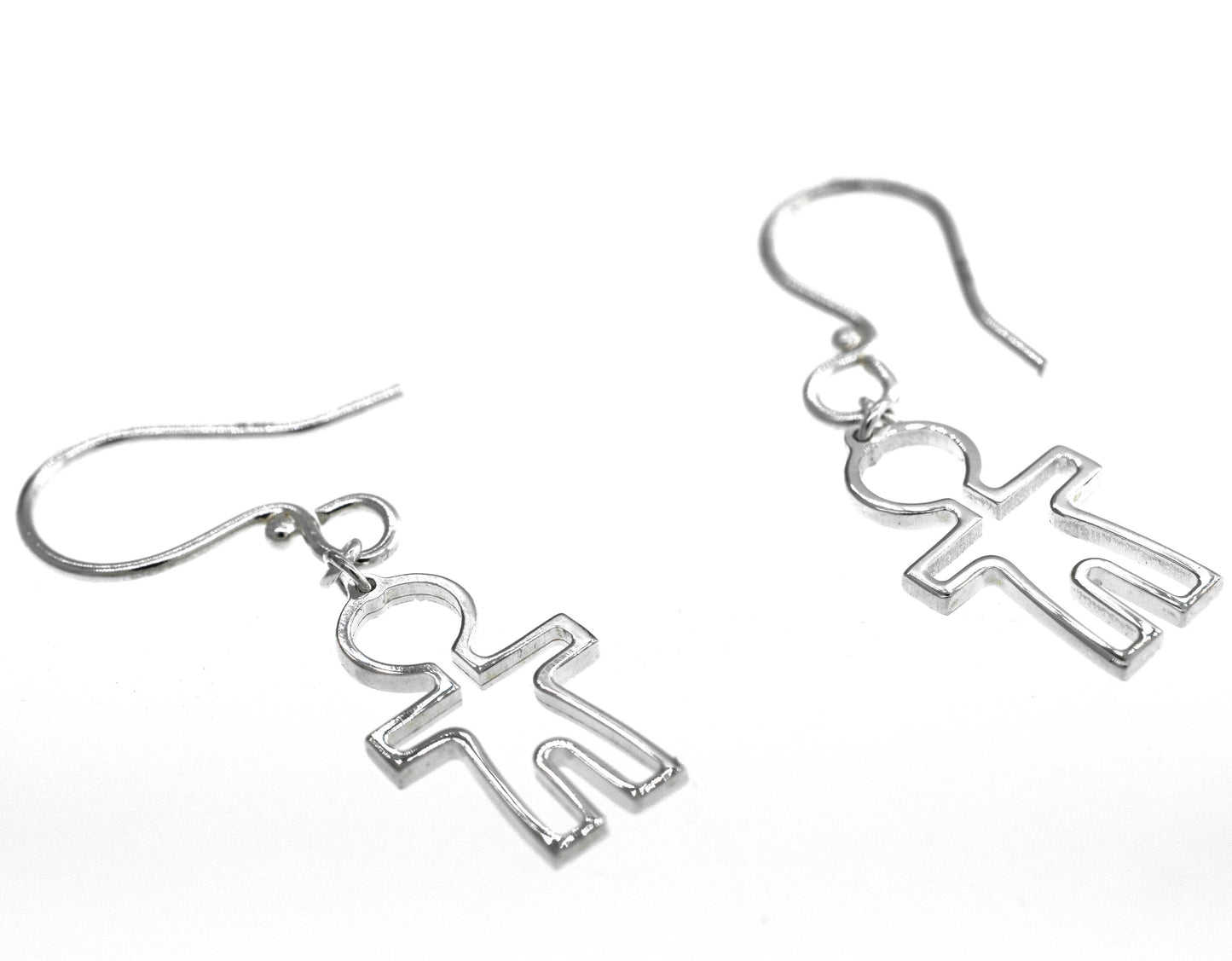 
                  
                    Adorable Little Man Shaped Earrings by Super Silver with little people designs.
                  
                