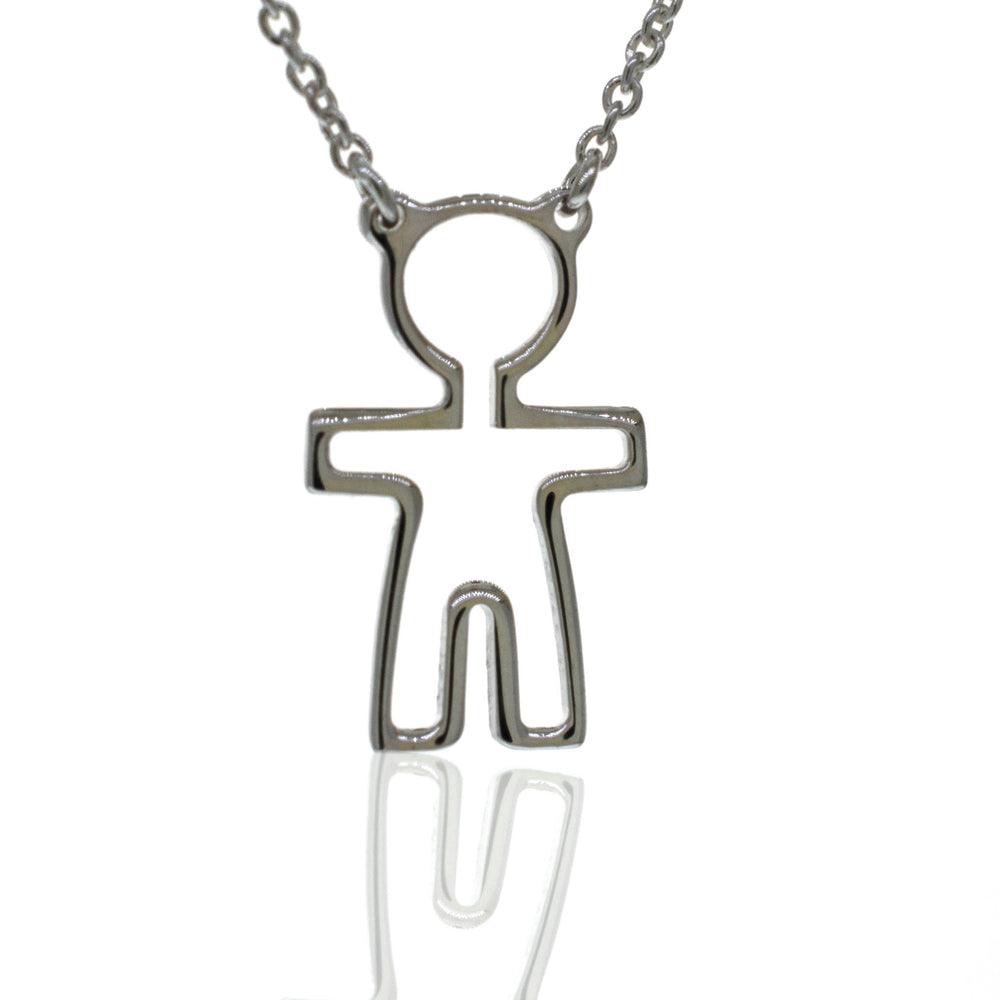 
                  
                    A Little Woman Necklace featuring a Super Silver man pendant, symbolizing humanity and love.
                  
                