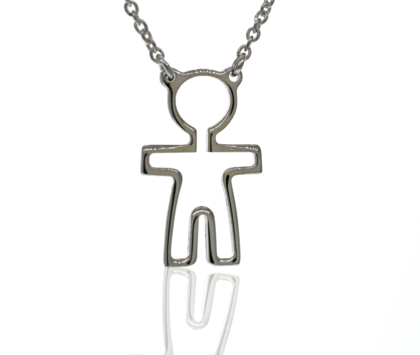
                  
                    A Little Woman Necklace featuring a Super Silver man pendant, symbolizing humanity and love.
                  
                