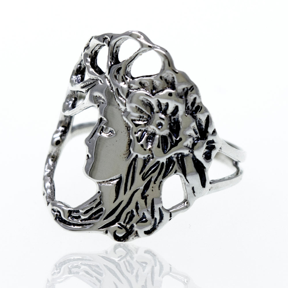 
                  
                    A Sterling Silver Goddess Of Nature Ring, perfect for the boho spirit.
                  
                