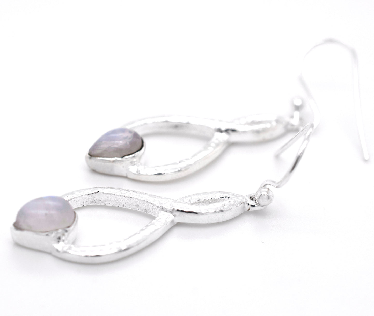 Glamorous Chic Moonstone Teardrop Earrings with a moonstone by Super Silver.