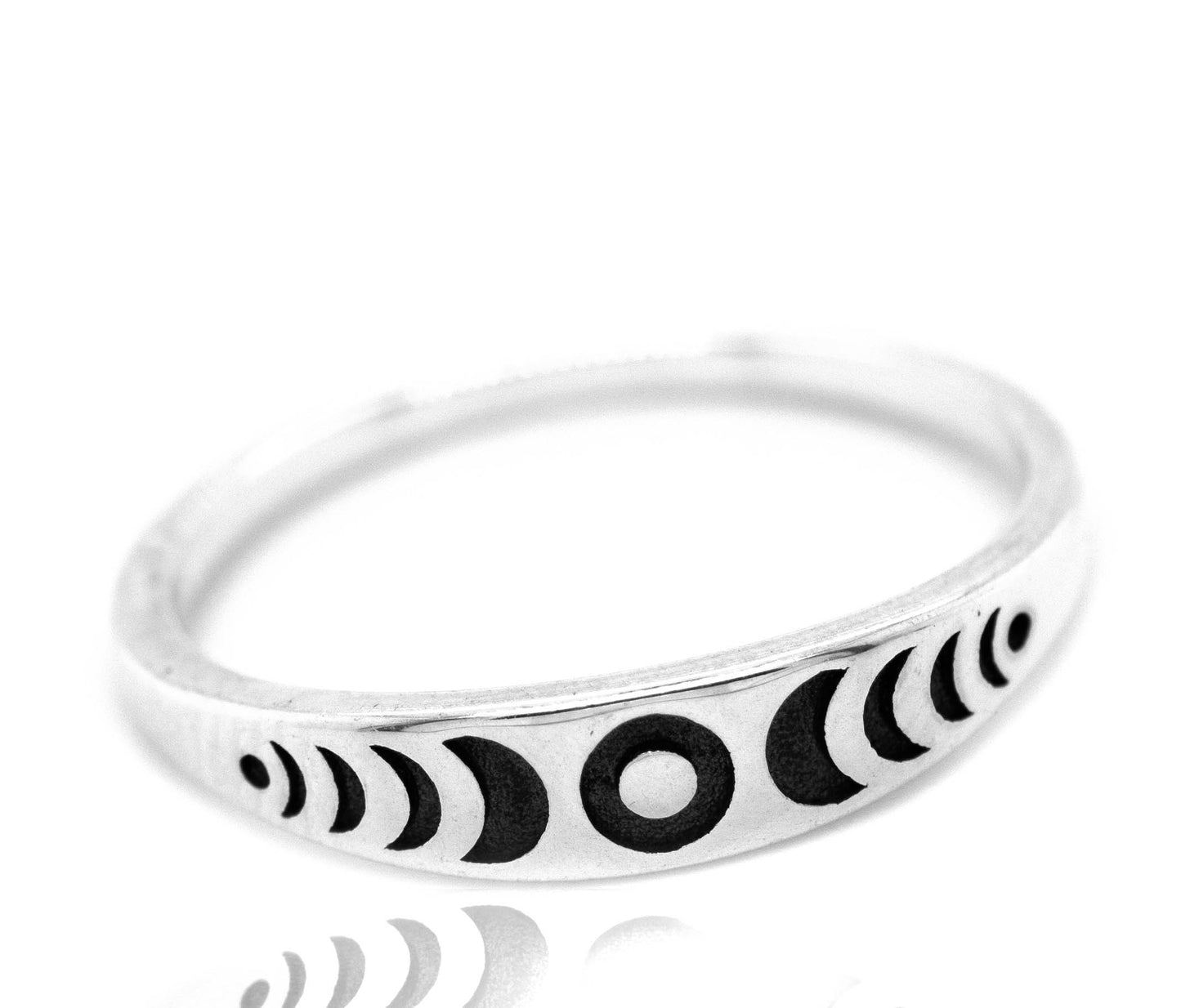 
                  
                    A Moon Phases Band with black and white designs by Super Silver.
                  
                