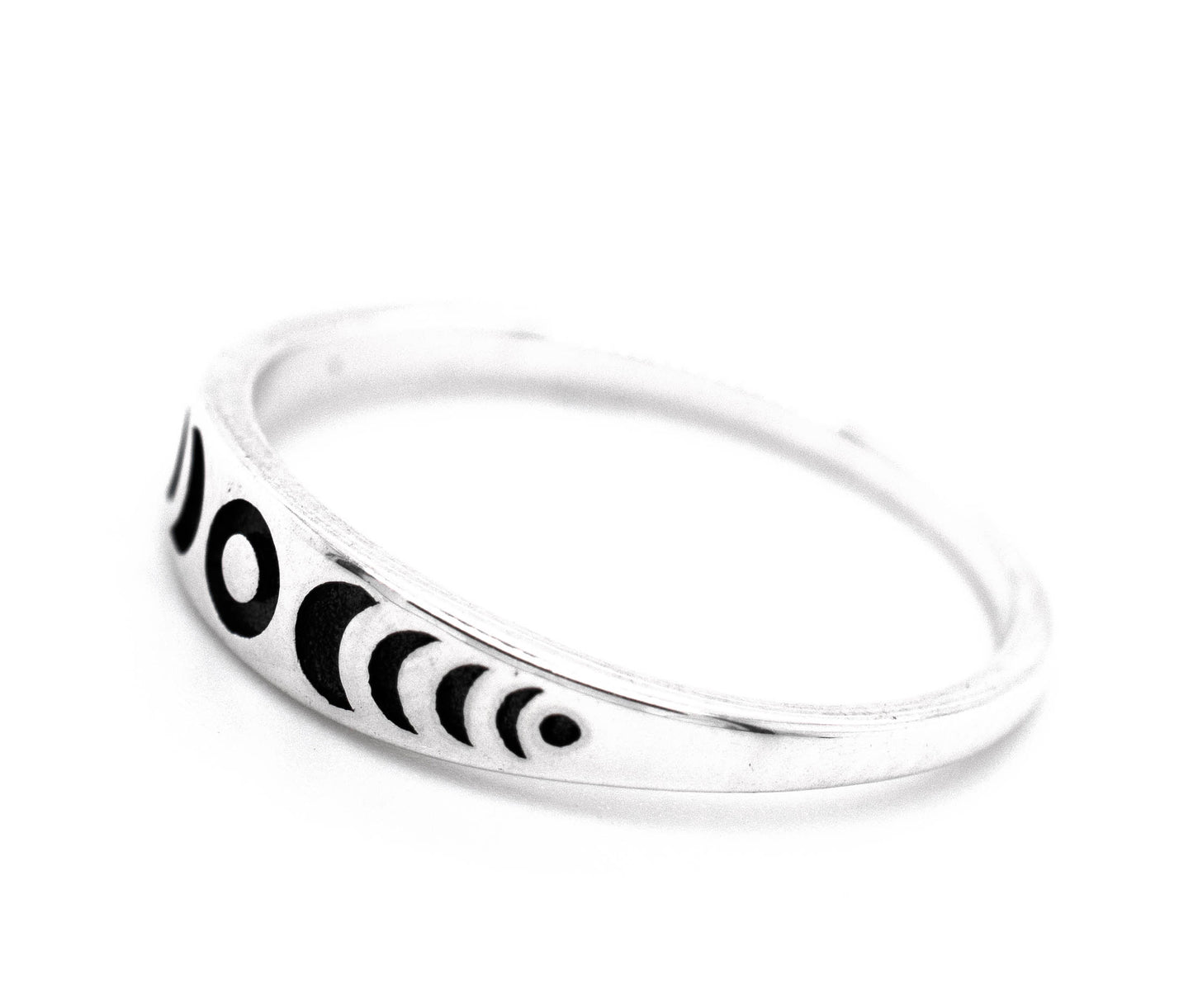 
                  
                    A Super Silver Moon Phases Band with black and white designs, perfect for stargazers.
                  
                