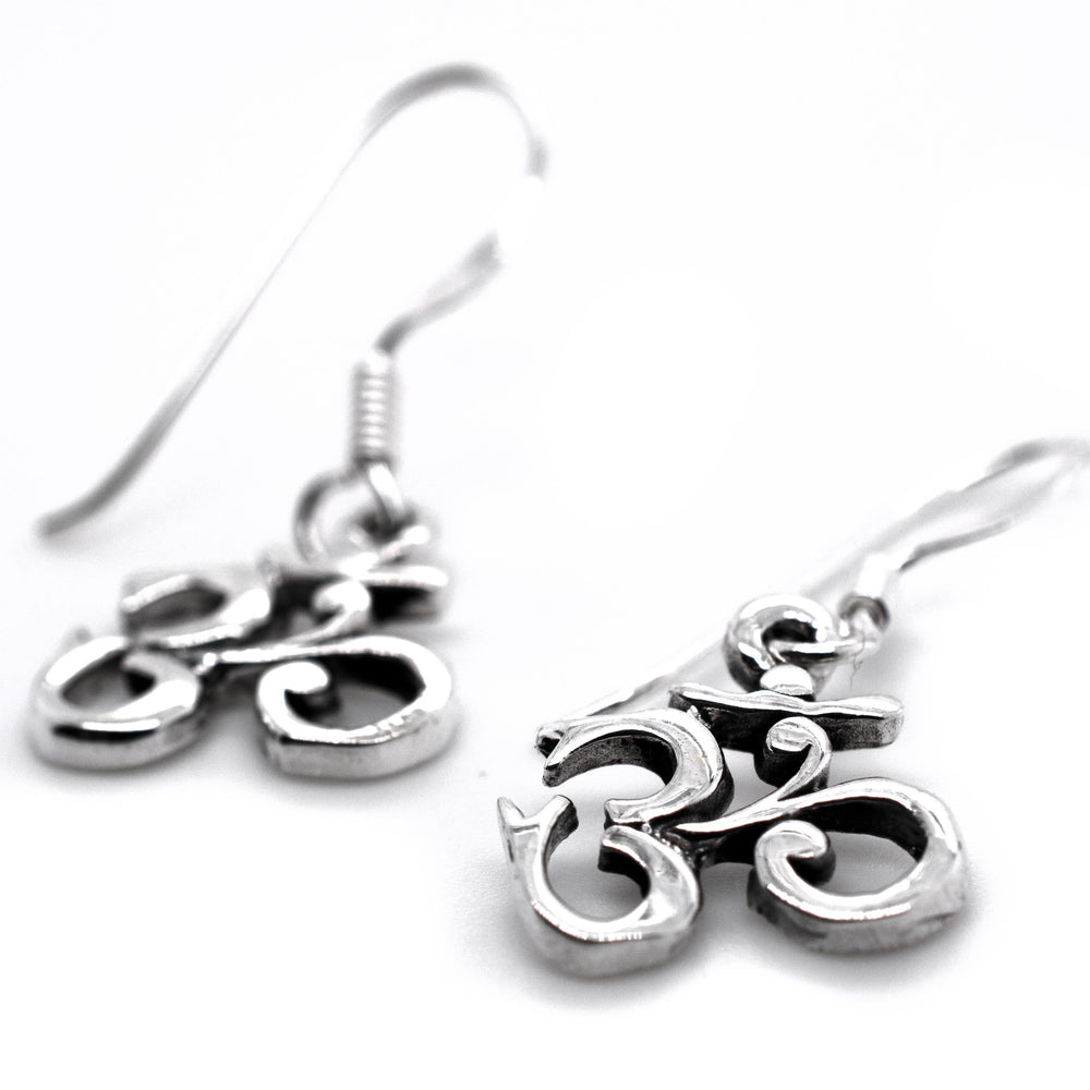 Seek fulfillment with these Dainty "Om" Earrings crafted in .925 sterling silver by Super Silver.
