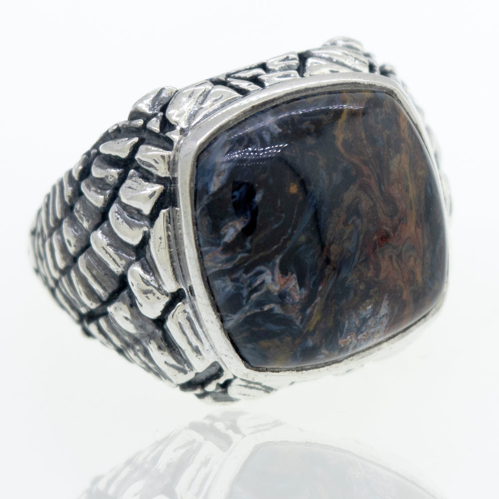 
                  
                    A Pietersite Signet Ring with a statement black stone.
                  
                