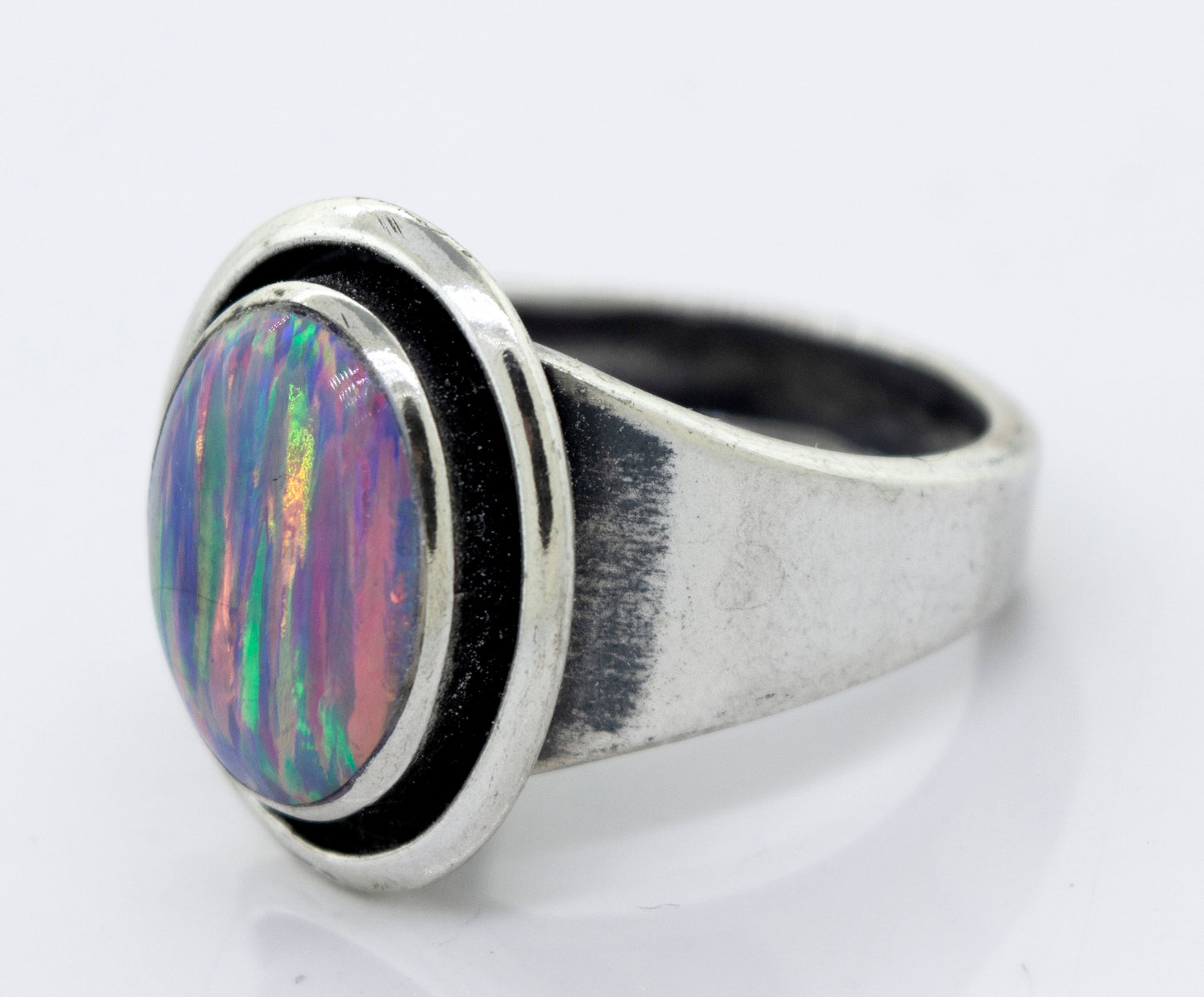 
                  
                    A minimalist Radiant Opal Signet Ring.
                  
                
