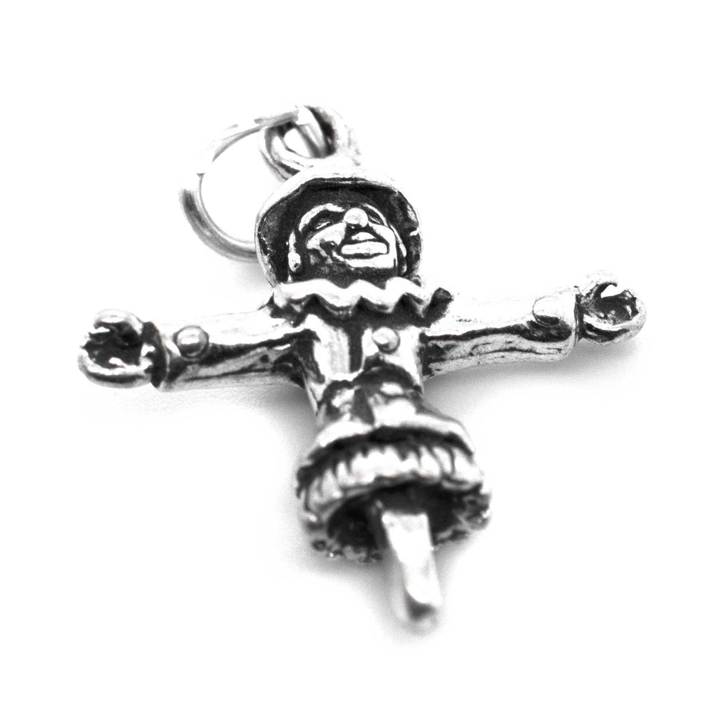 A Spooky Scarecrow Charm with a clown on it by Super Silver.