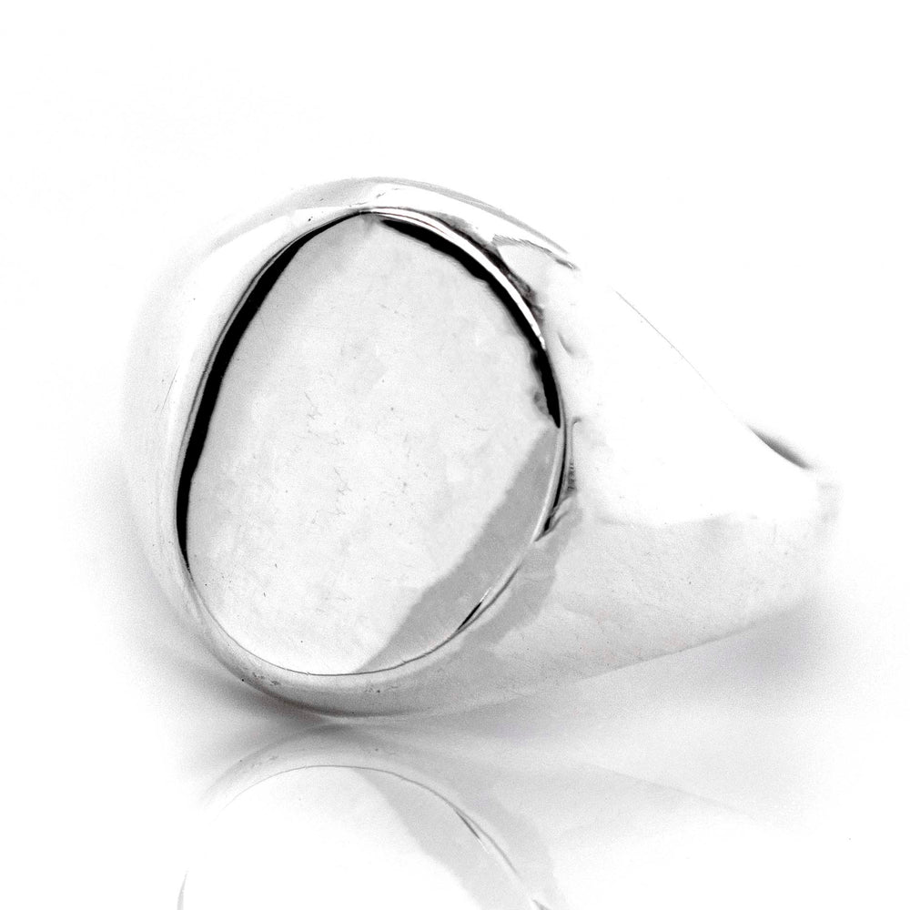 A Super Silver Oval Signet Ring, perfect for everyday wear.