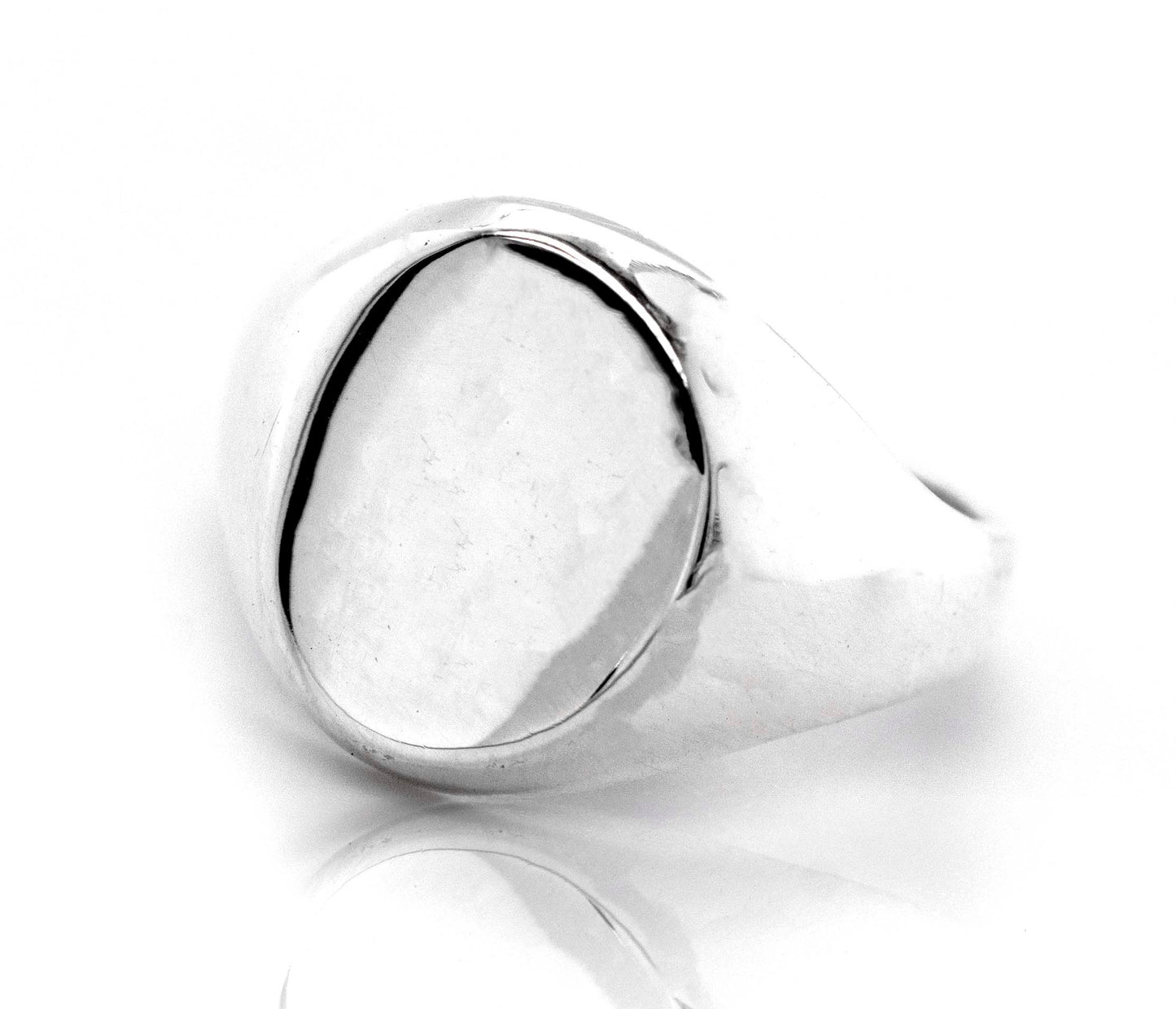 A Super Silver Oval Signet Ring, perfect for everyday wear.