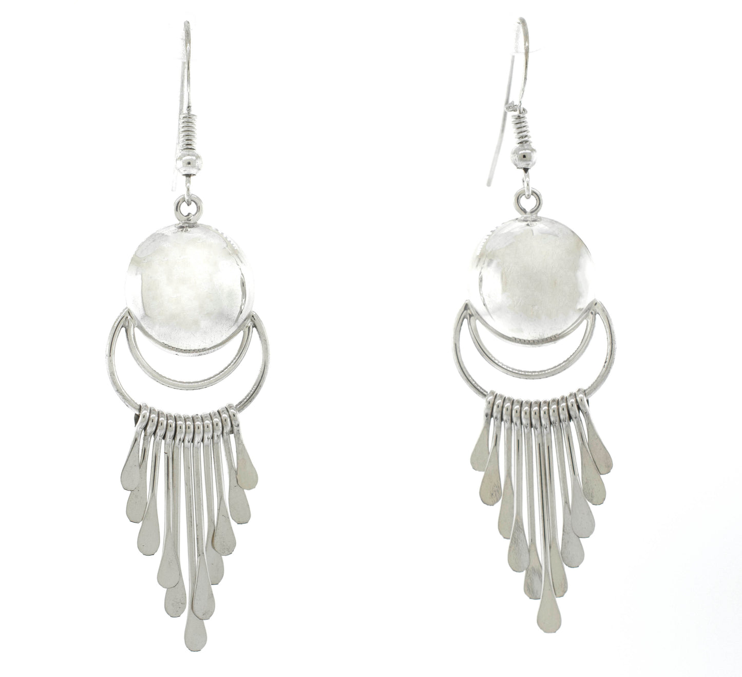 
                  
                    A pair of Stunning Navajo Chandelier Earrings by Super Silver with a white stone.
                  
                