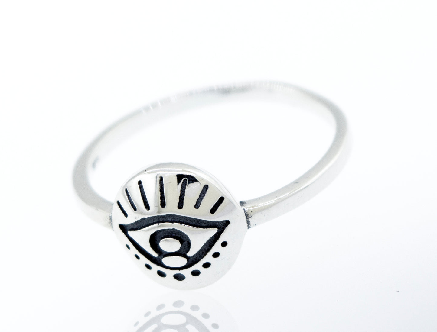 
                  
                    A silver ring featuring the All Seeing Evil Eye Ring.
                  
                