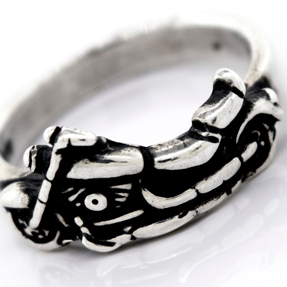 
                  
                    A handcrafted American Made Motorcycle Ring with a Super Silver design.
                  
                