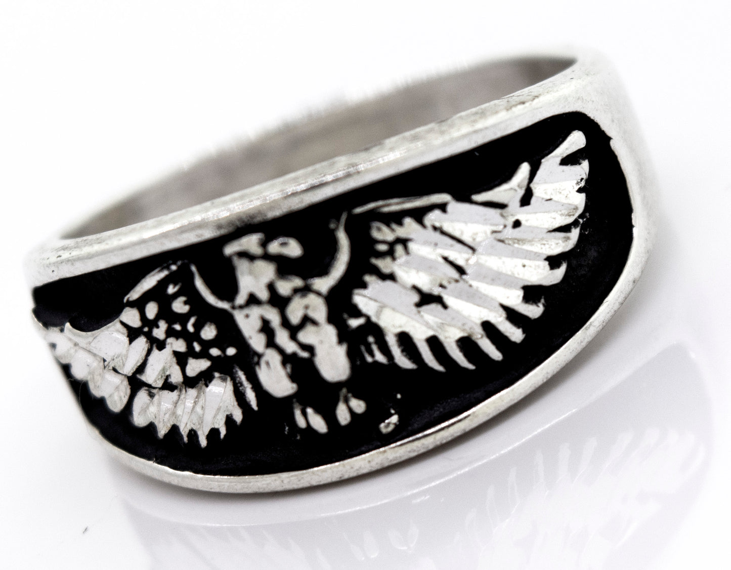 
                  
                    A Super Silver handcrafted American Made Heavy Eagle Ring.
                  
                