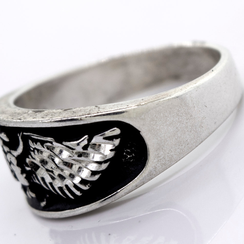 
                  
                    A Super Silver handcrafted American Made Heavy Eagle Ring.
                  
                