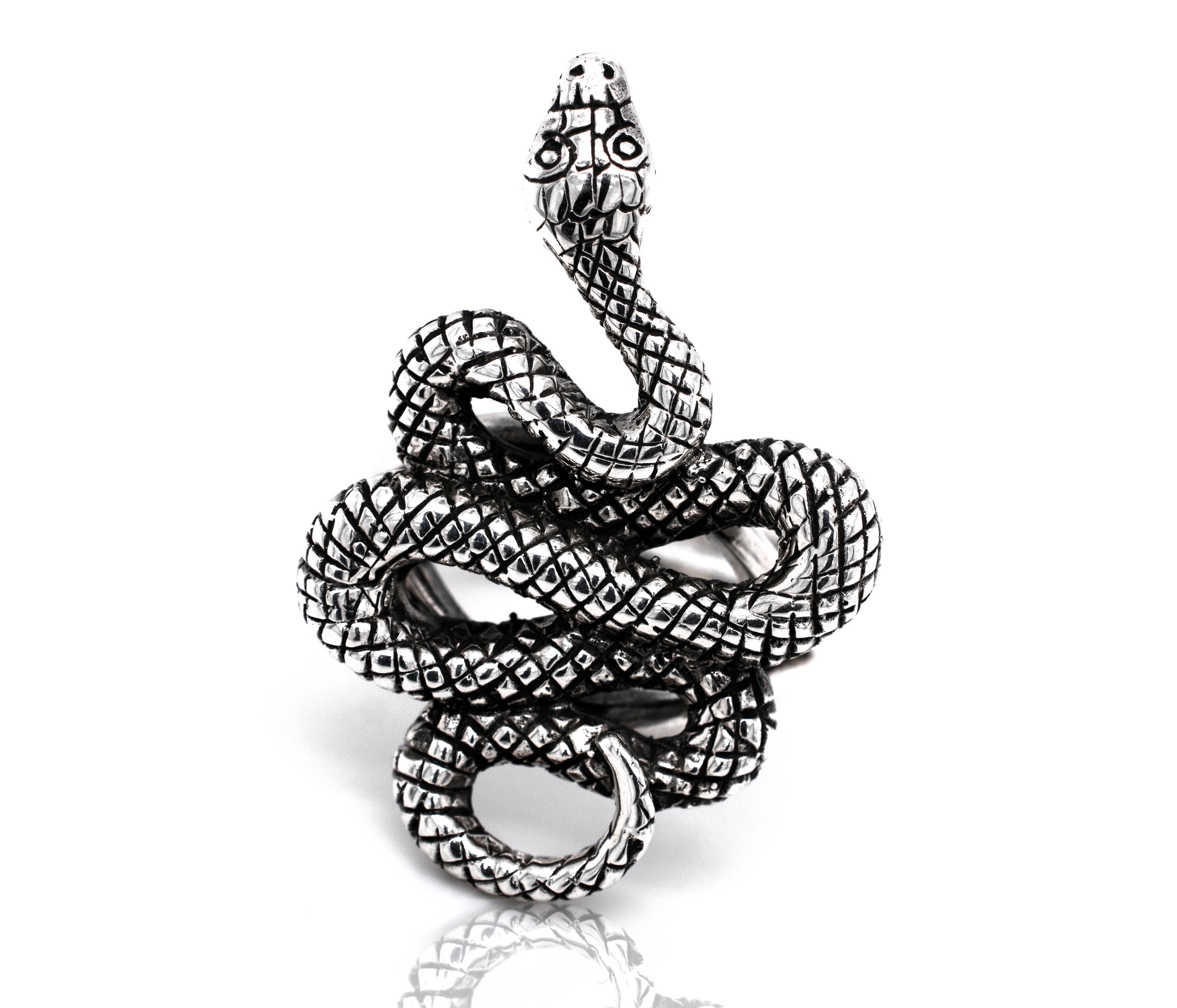 18k Rose Gold Diamond Snake Design Large Cocktail Ring Curve Orange Ye –  Brilliant Facets