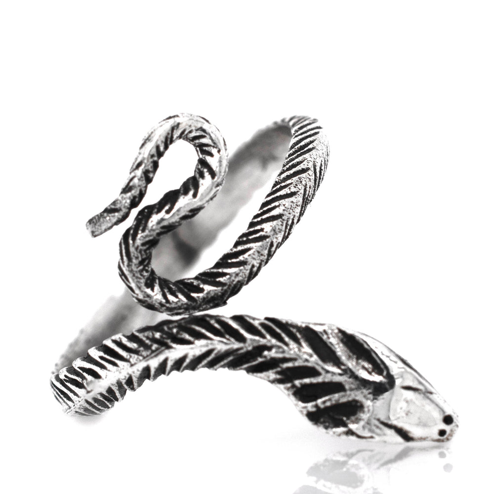 
                  
                    A Super Silver Slender Adjustable Snake Ring on a white background.
                  
                