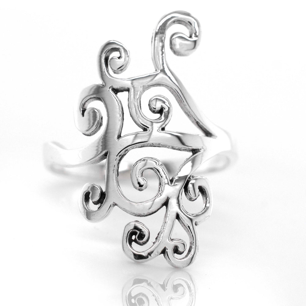 
                  
                    A Super Silver Swirl Design Ring.
                  
                