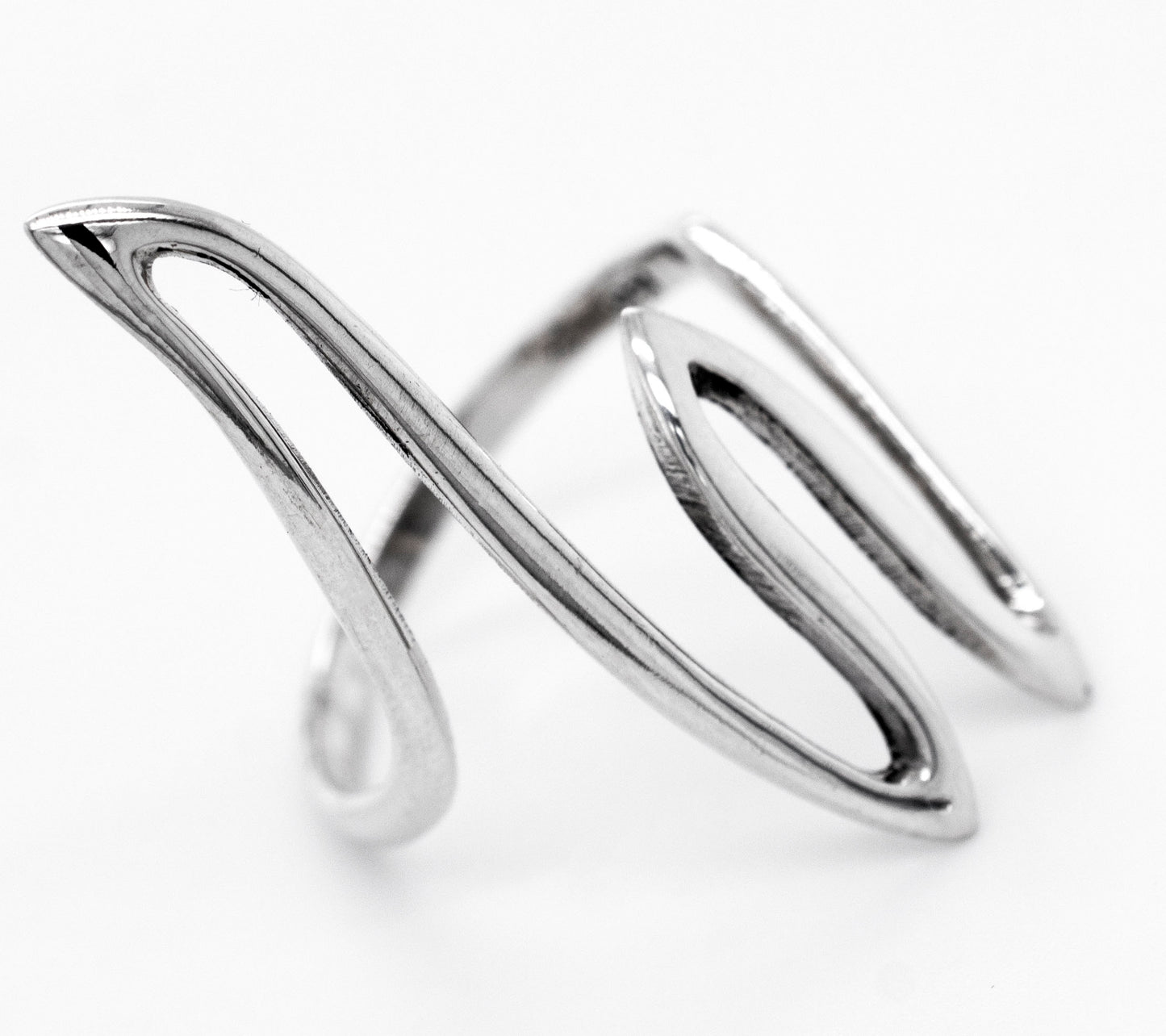A simple Large Squiggle Pattern Ring with a squiggle pattern, perfect for stacking or fitting the shape of any finger, from Super Silver.