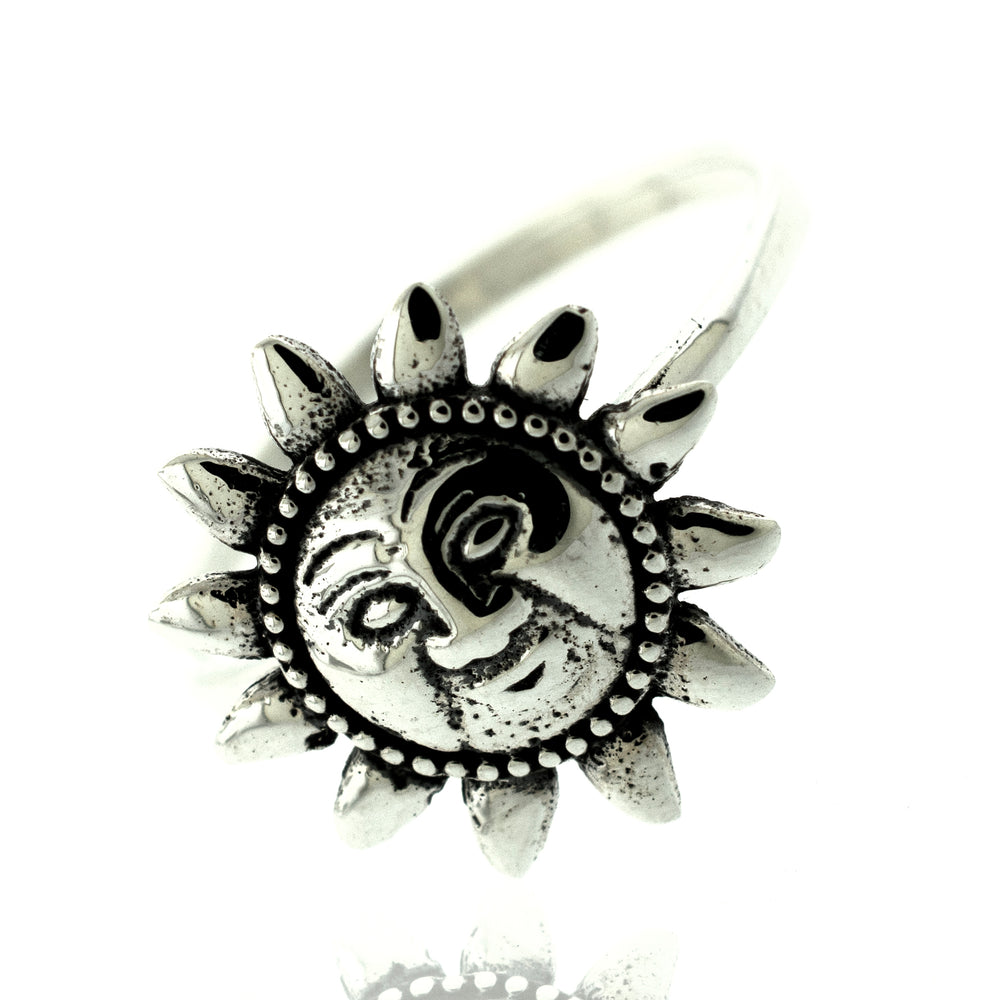 
                  
                    A Super Silver Silver Sun With Face Ring.
                  
                