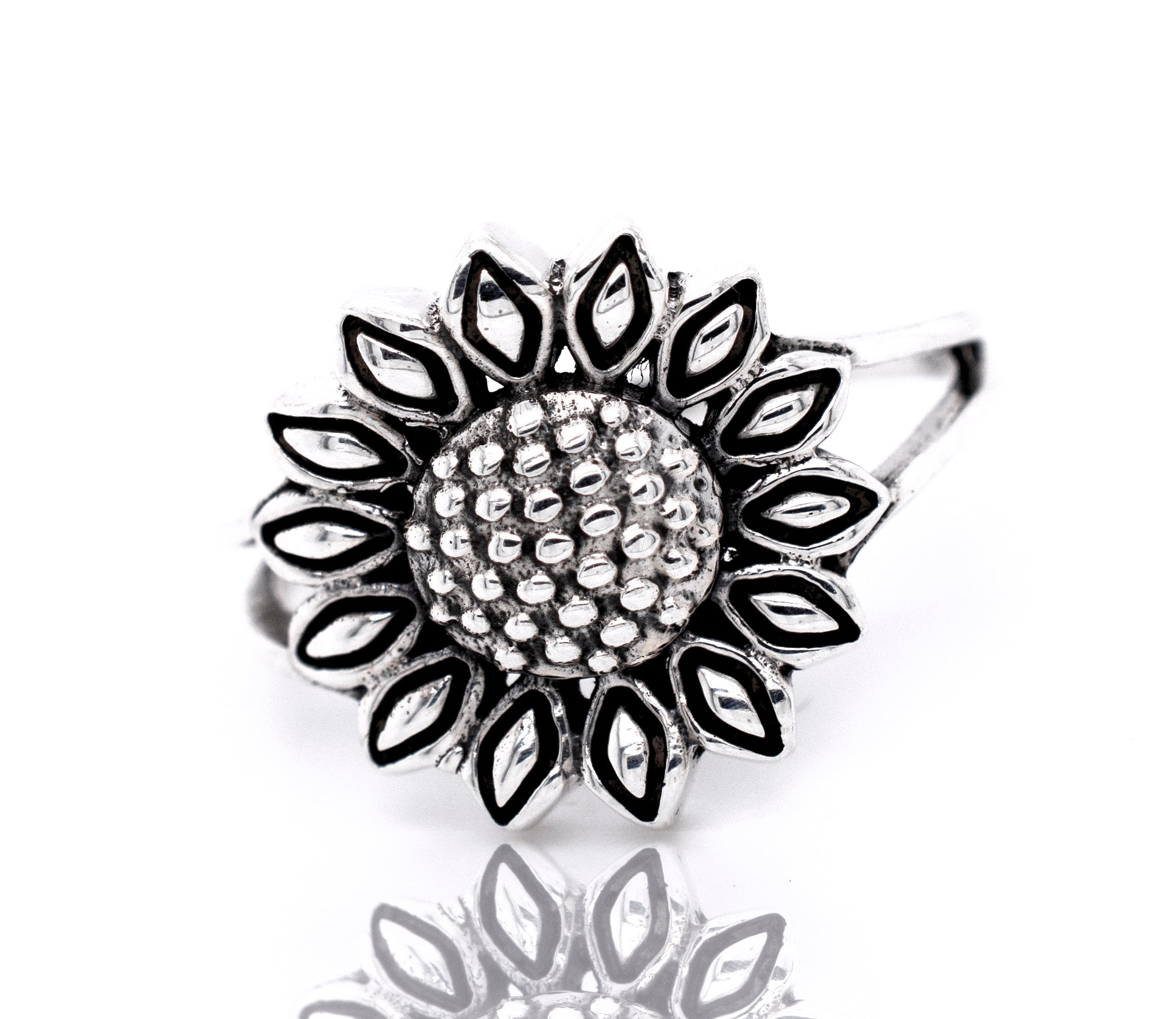 A boho-inspired Sunflower Ring adorned with a delicate flower design encapsulating the beauty of nature.
