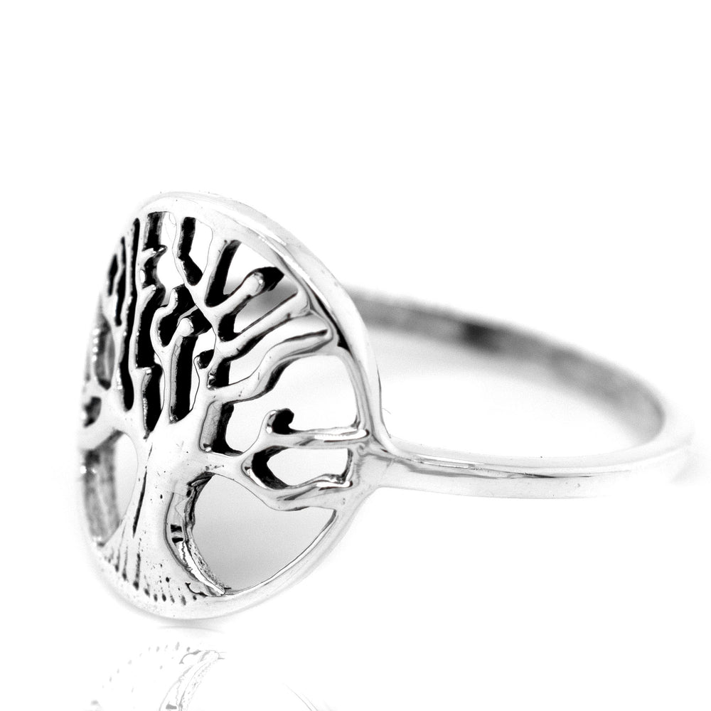 A Tree Of Life Ring featuring a tree of life design, inspired by the beauty of nature.
