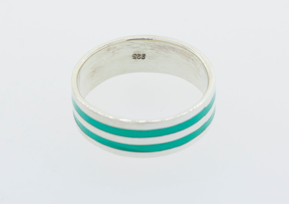 
                  
                    Double Stripe Turquoise Band
                  
                