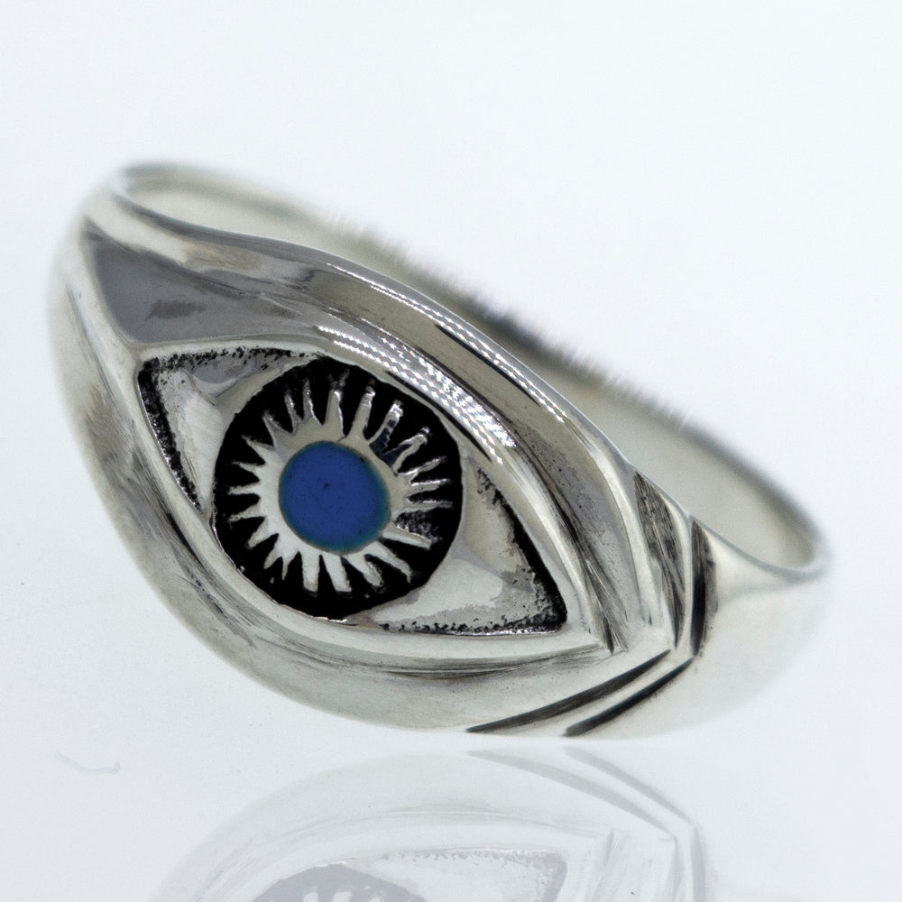 A Turquoise Eye Ring by Super Silver.