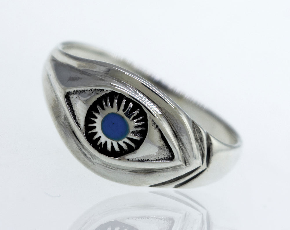 
                  
                    A Turquoise Eye Ring by Super Silver.
                  
                