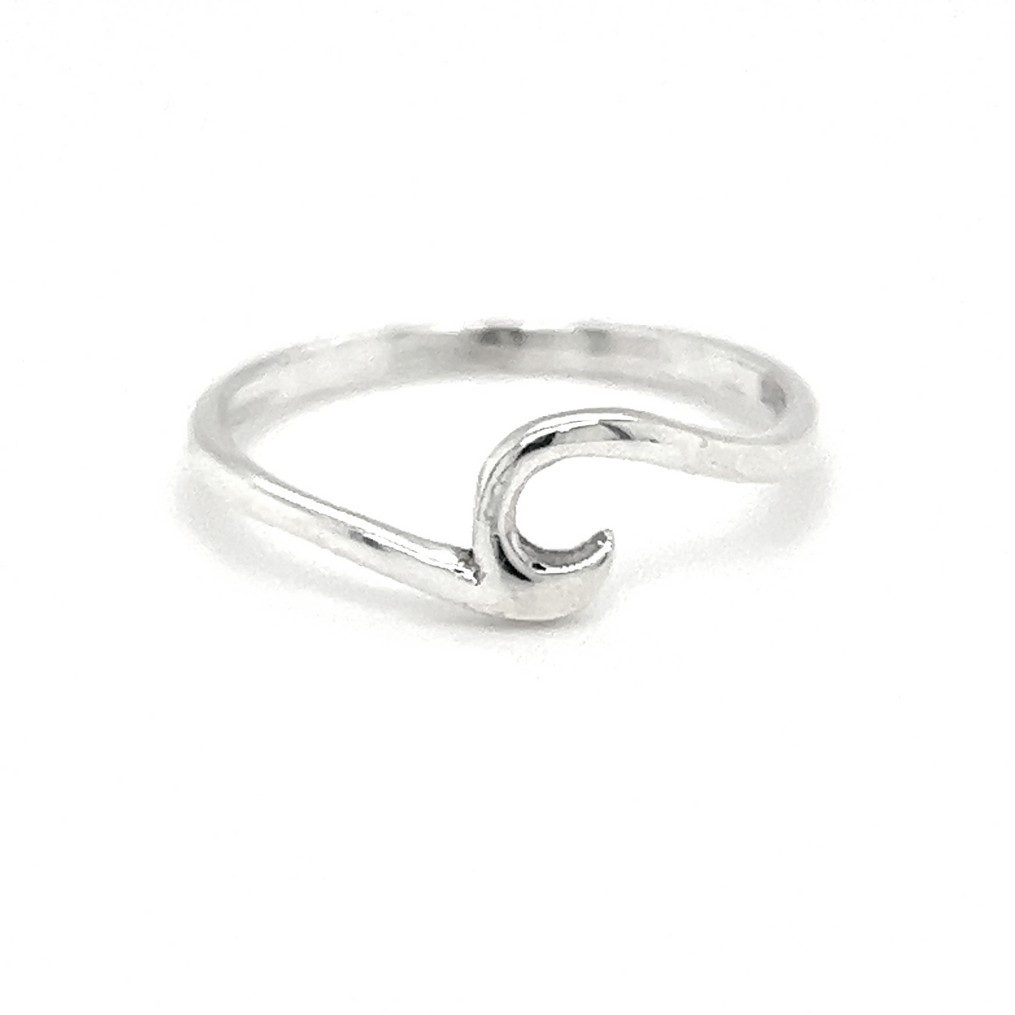 
                  
                    The Thin Wire Wave Ring in sterling silver, perfect for beachgoers and lovers of ocean waves.
                  
                